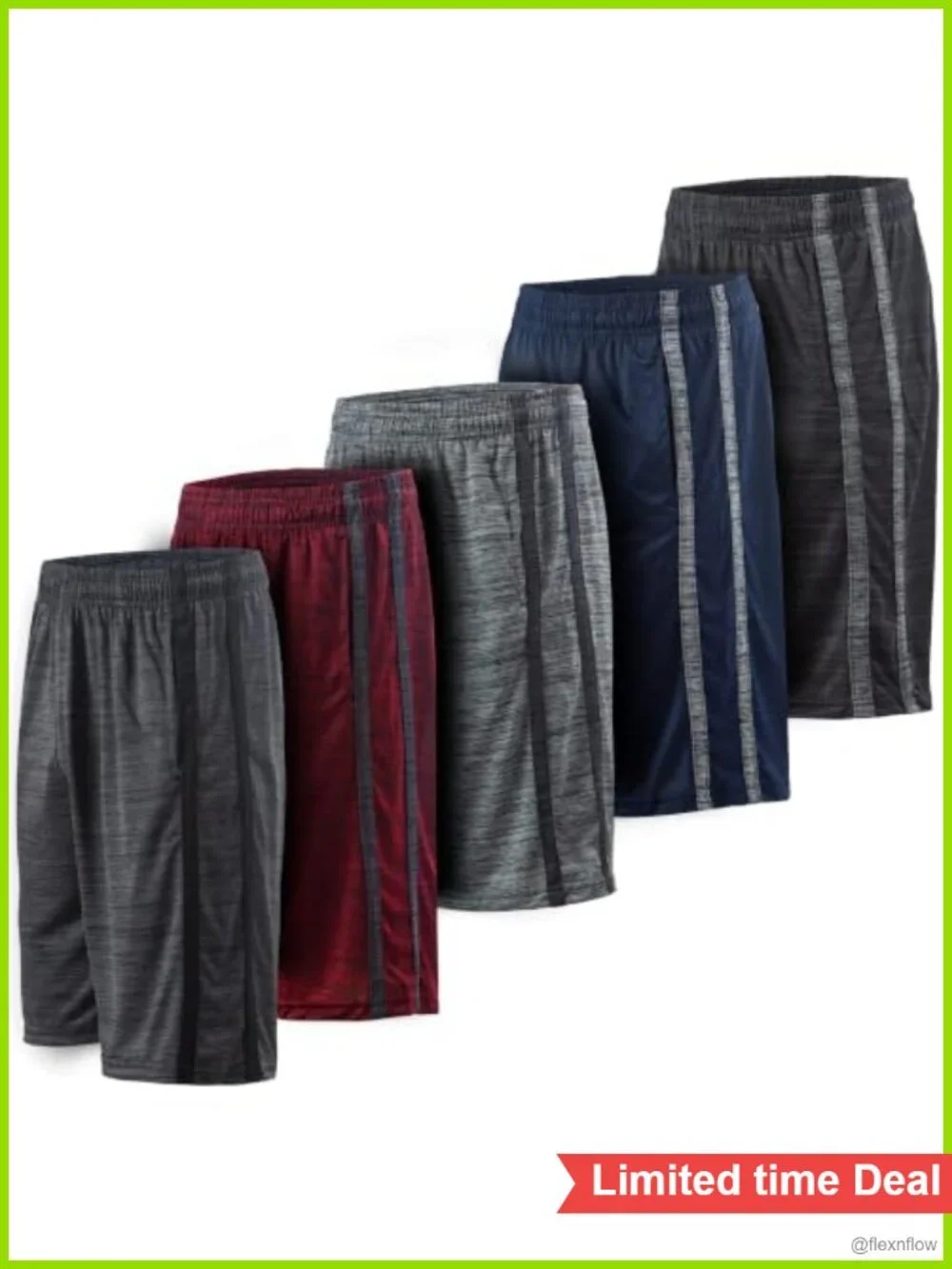 5 Pack Men's Athletic Quick-Dry Gym Shorts with Pockets